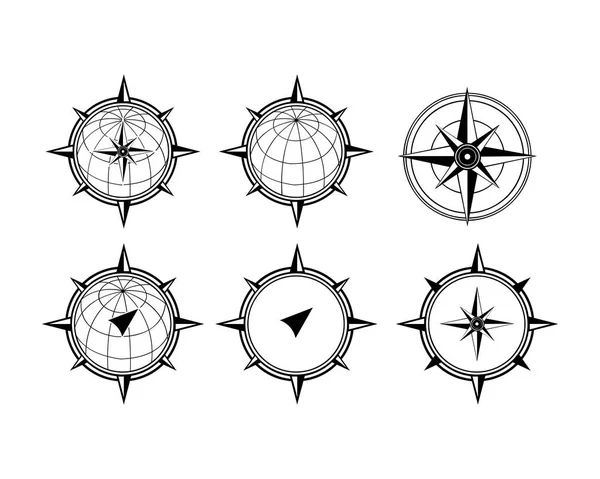 Mall För Logotyp För Kompass — Stock vektor
