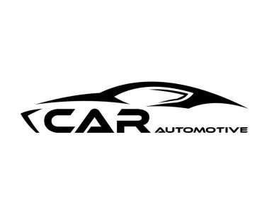 Araba sembolü logo şablonu, stilize vektör siluet