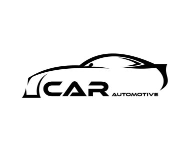 Araba sembolü logo şablonu, stilize vektör siluet