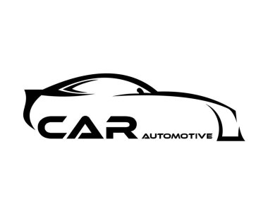 Araba sembolü logo şablonu, stilize vektör siluet