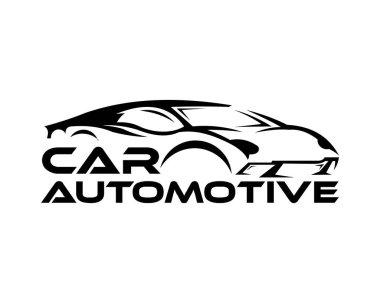 Araba sembolü logo şablonu, stilize vektör siluet