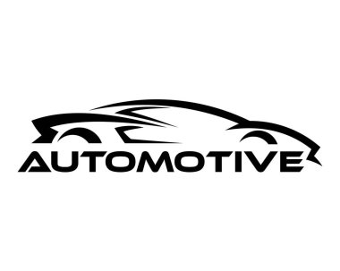 Araba sembolü logo şablonu, stilize vektör siluet