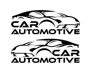 Araba sembolü logo şablonu, stilize vektör siluet