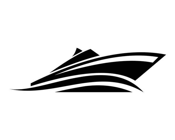 Boot Schip Zee Zeilen Vector Logo — Stockvector