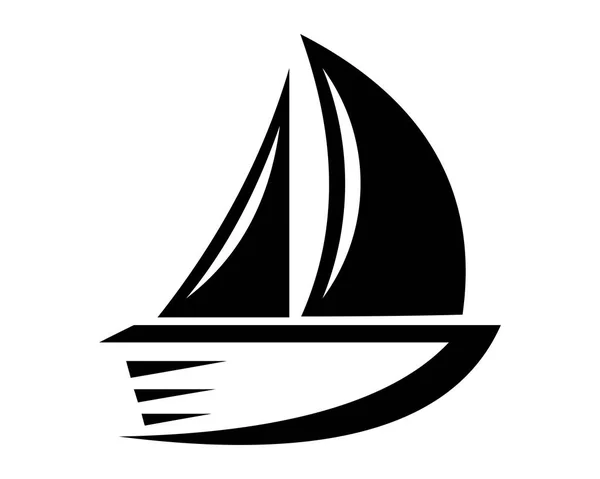 Barco Navio Mar Vela Vetor Logotipo —  Vetores de Stock