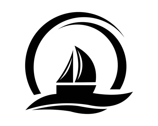 Loď Moře Loď Plující Vektorové Logo — Stockový vektor