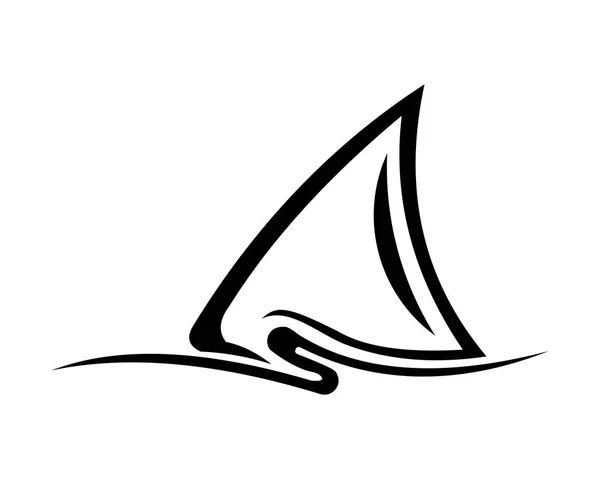 Boot Schip Zee Zeilen Vector Logo — Stockvector