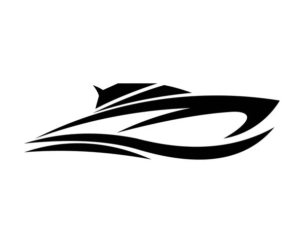 Boot Schip Zee Zeilen Vector Logo — Stockvector