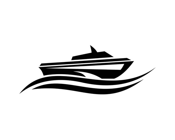 Boat Ship Sea Sailing Vector Logo — Stock Vector