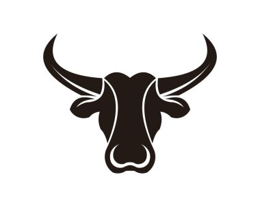 bull horn animal silhouette farm icon. Isolated and flat illustration. Vector graphic clipart