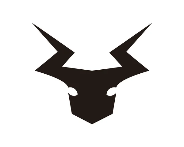 Cuerno Toro Animal Silueta Icono Granja Ilustración Aislada Plana Gráfico — Vector de stock