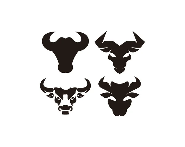 Bull Horn Animal Silhouette Farm Icon Isolated Flat Illustration Vector — Stock Vector
