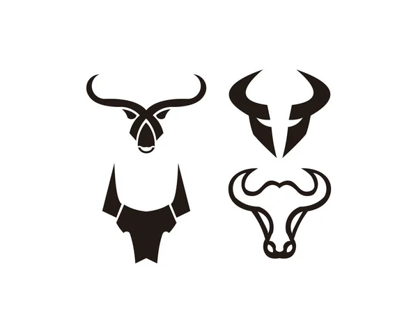 Bull Horn Sylwetka Zwierzę Gospodarstwa Ikona Ilustracja Białym Tle Płaskie — Wektor stockowy