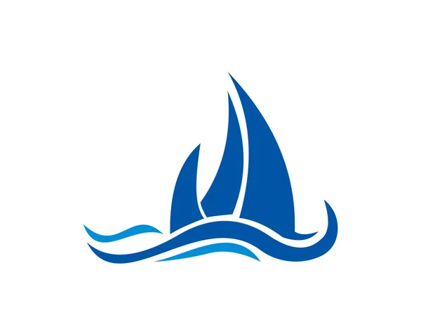 Bateau Bateau Mer Voile Vecteur Logo — Image vectorielle