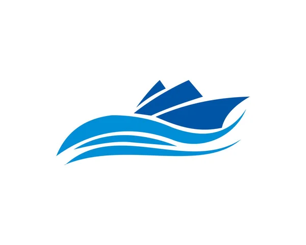 Bateau Bateau Mer Voile Vecteur Logo — Image vectorielle