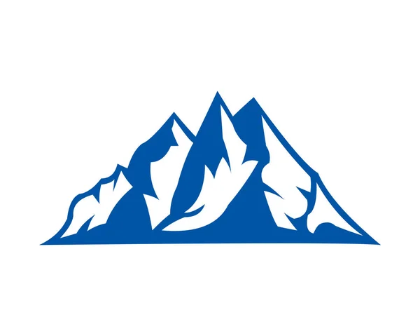 Berg Landskap Utomhus Peak Adventure Siluett Logotyp Inställd — Stock vektor