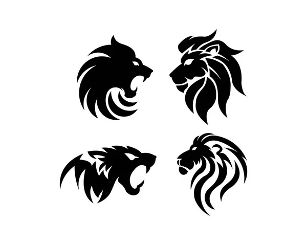 Cabeça Leão Logotipo Modelo Vetorial Ilustração Criativa — Vetor de Stock