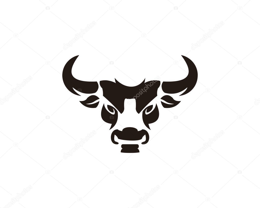 bull horn animal silhouette farm icon. Isolated and flat illustration. Vector graphic