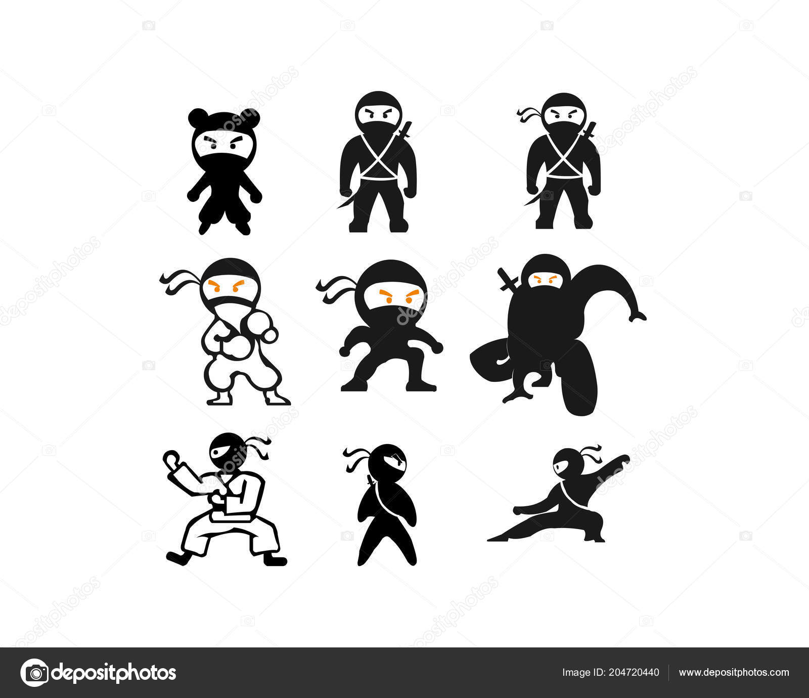 Personagem ninja de desenho simples