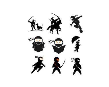 Ninja Samurai savaşçı savaşçı karakter karikatür savaş sanatı silah Shuriken
