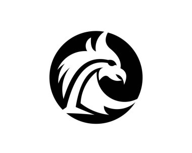 kuş kartal şahin hayvan tüyü vektör logosu