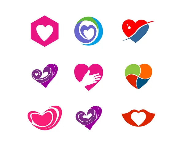 Amor Corazón Diseño Icono Plano Vector Ilustración — Archivo Imágenes Vectoriales