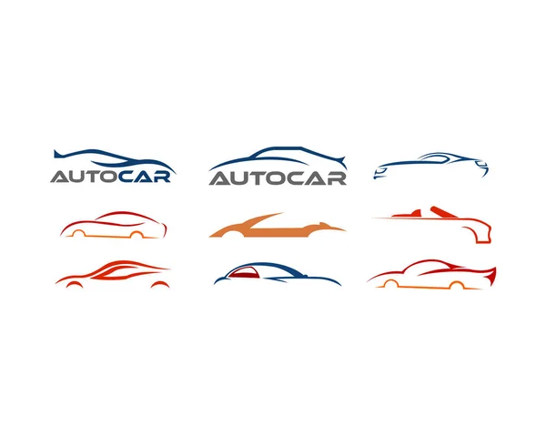 Setați Logo Auto Vectorial Setați Logo Auto Vector Setați Colecția — Vector de stoc