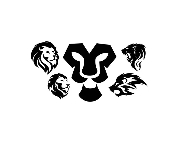 Lion Animal Logo Ensemble — Image vectorielle