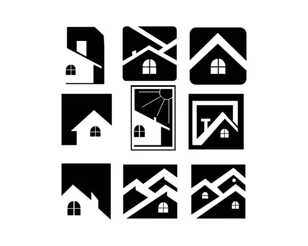 Huis Vastgoed Residentieel Gebouw Logo — Stockvector