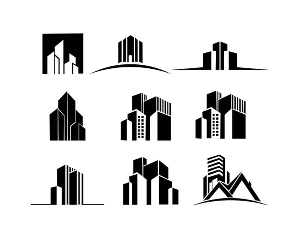 Casa Inmobiliaria Edificio Residencial Logo — Vector de stock