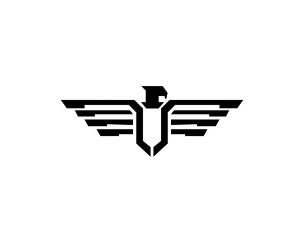 Bird Eagle Falcon Animal Feather Vector Logo — Stock Vector
