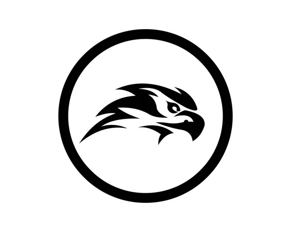 Vogel Eagle Falcon Dierlijke Veer Vector Logo — Stockvector