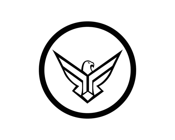 Vogel Adler Falke Tier Feder Vektor Logo — Stockvektor