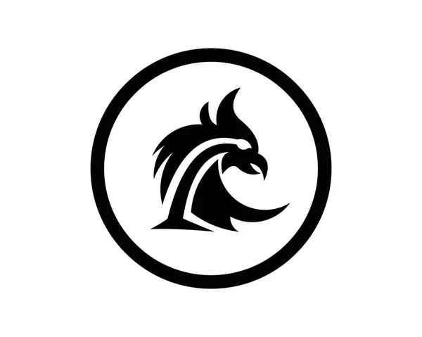 Kuş Kartal Şahin Hayvan Tüyü Vektör Logosu — Stok Vektör