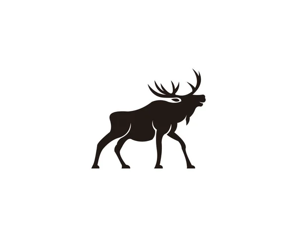 Horned Animals Silhouette Collection Deer Stag Loose Caribou — стоковый вектор