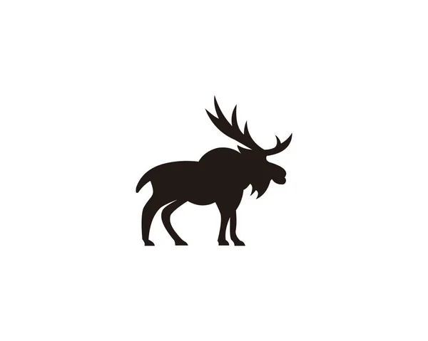 Gehoornde Dieren Silhouet Collectie Herten Hert Moose Caribou — Stockvector