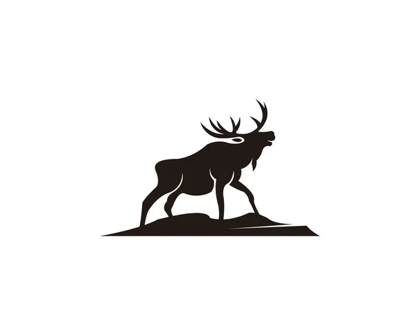 Horned Animals Silhouette Collection Deer Stag Loose Caribou — стоковый вектор