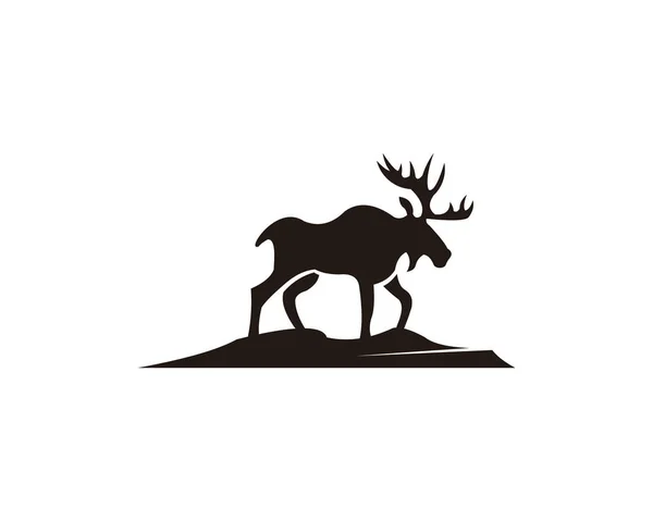 Horned Animals Silhouette Collection Deer Stag Loose Caribou — стоковый вектор