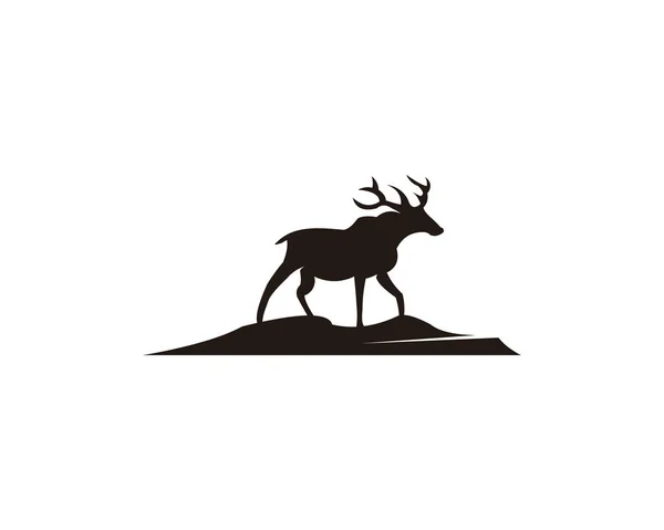 角のある動物のシルエット コレクション鹿鹿ムース カリブー — ストックベクタ