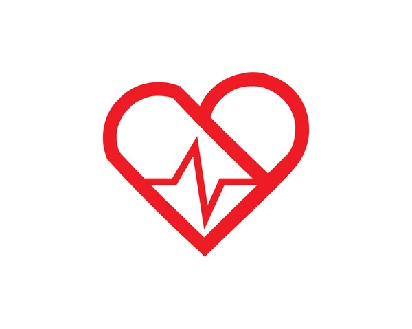 Logotipo Del Cuidado Salud Con Forma Corazón — Vector de stock