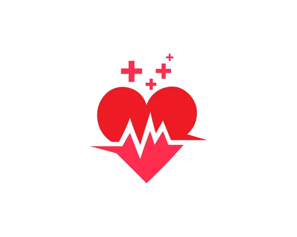 Logotipo Del Cuidado Salud Con Forma Corazón — Archivo Imágenes Vectoriales