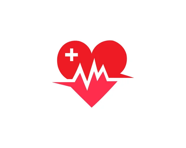 Health Care Logo Heart Shape — Stock Vector