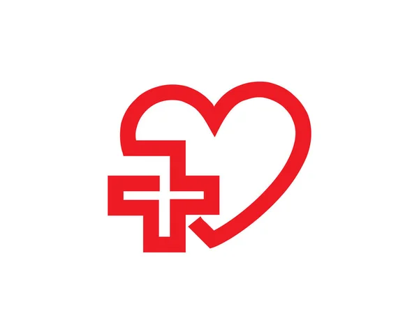 Logo Sanitario Forma Cuore — Vettoriale Stock