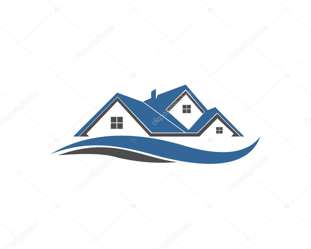 Home house real estate property building logo