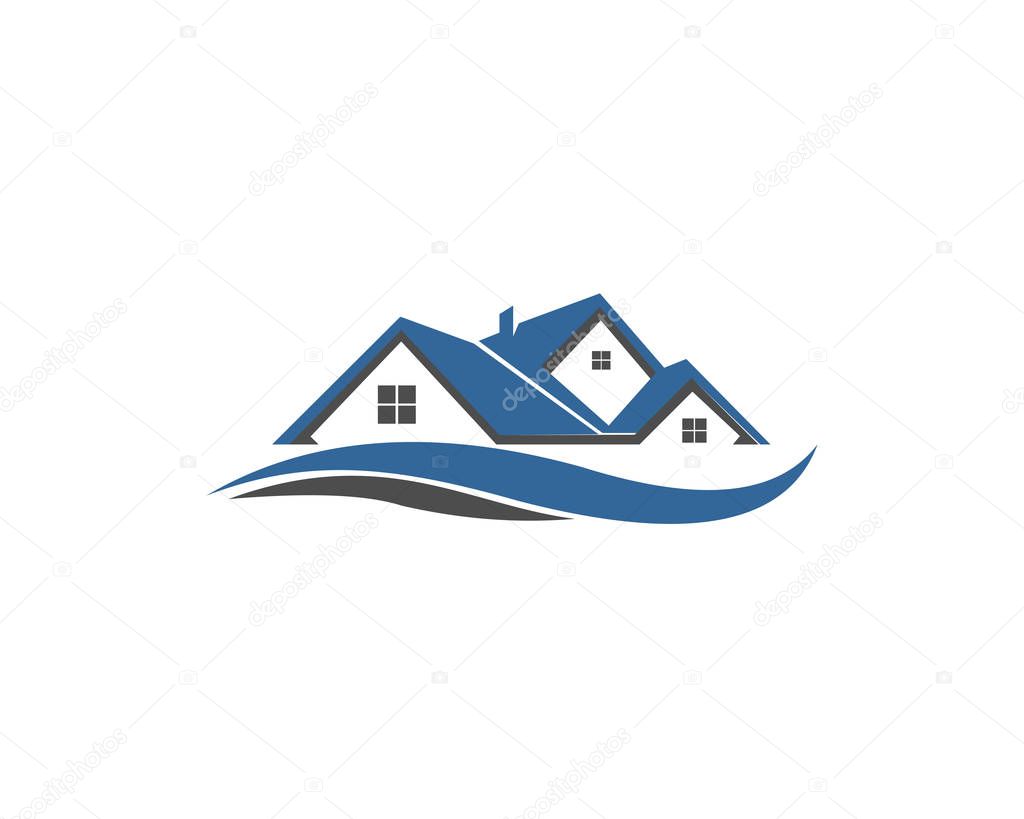 home house real estate property building logo