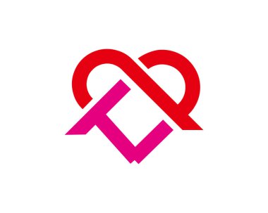 kalp aşk Romantik Sevgililer günü logosu