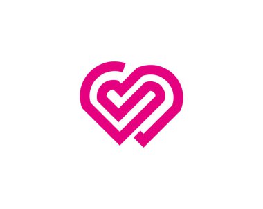 kalp aşk Romantik Sevgililer günü logosu