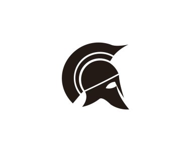 Spartalı savaşçı kask baş logo tasarım vektör çizim marka kimliğinizi için