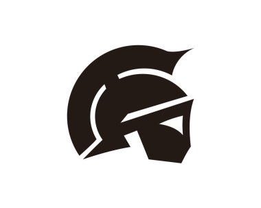 Spartalı savaşçı kask baş logo tasarım vektör çizim marka kimliğinizi için