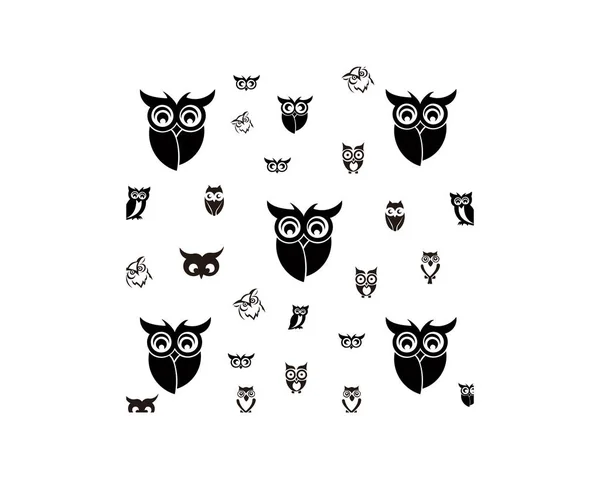 Bird Owl Animals Seamless Repeated Pattern Background Illustration — Stock Vector